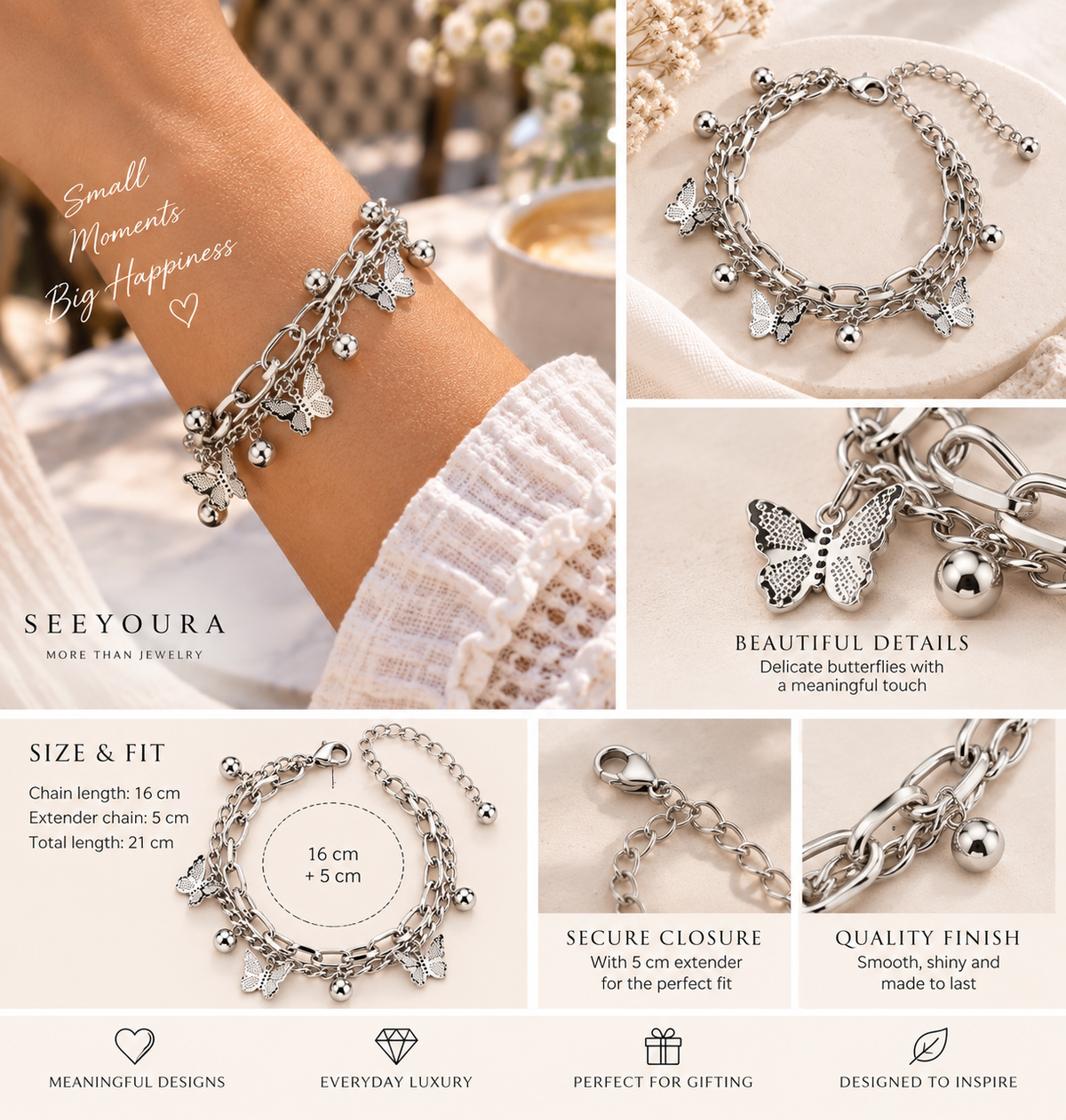 Papillon Charm Bracelet | Seeyoura