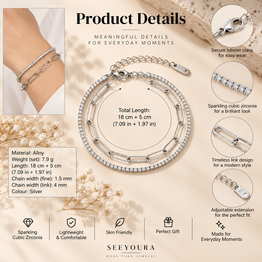Pulsera Lumière Link — Plateado