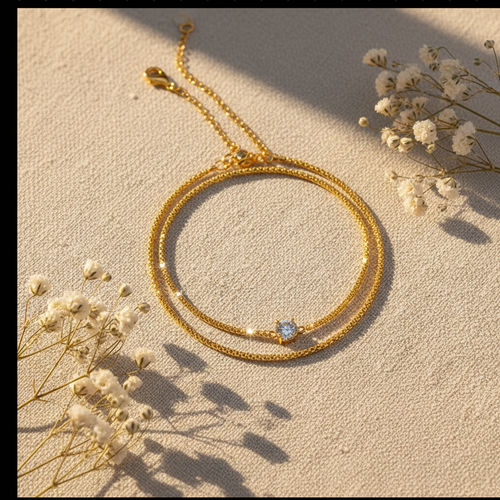 Gold Double Bracelet Set — Flatlay Brighter