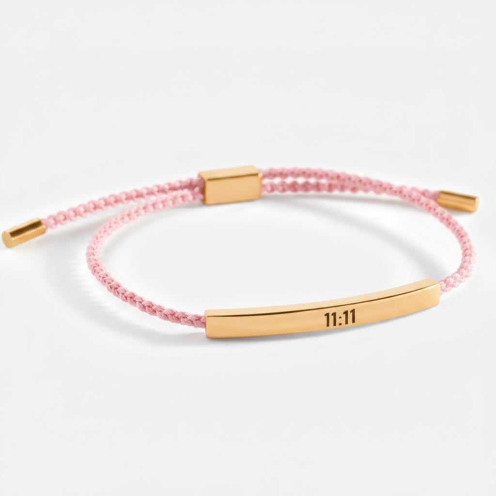11:11 Inspire Bracelet in Pink, gold by Seeyoura