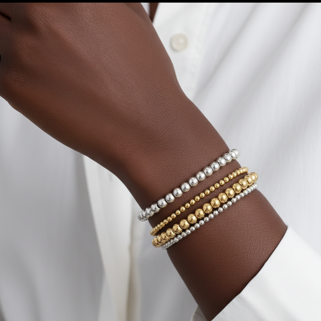 3mm & 5mm Beaded Bracelet Stacking Set by Seeyoura