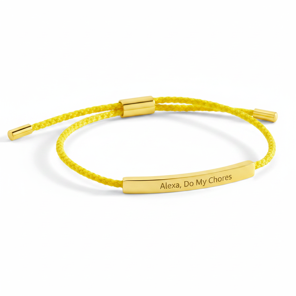 Alexa, Do My Chores Inspire Bracelet in Lemon Yellow, gold by Seeyoura