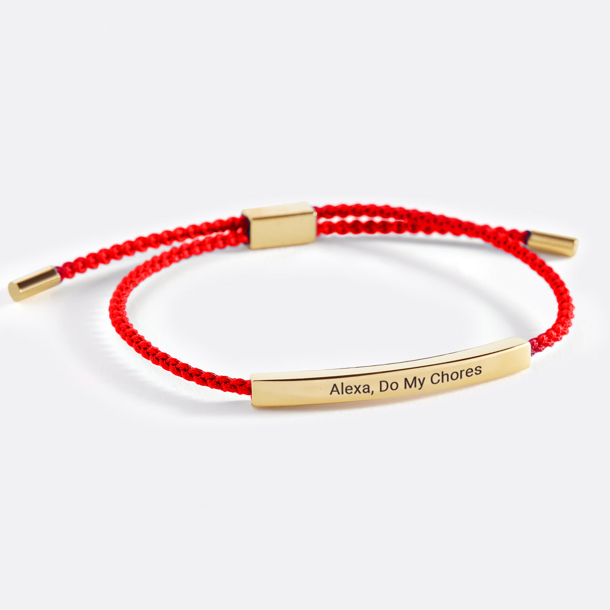 Alexa, Do My Chores Inspire Bracelet in Lucky Red, gold by Seeyoura