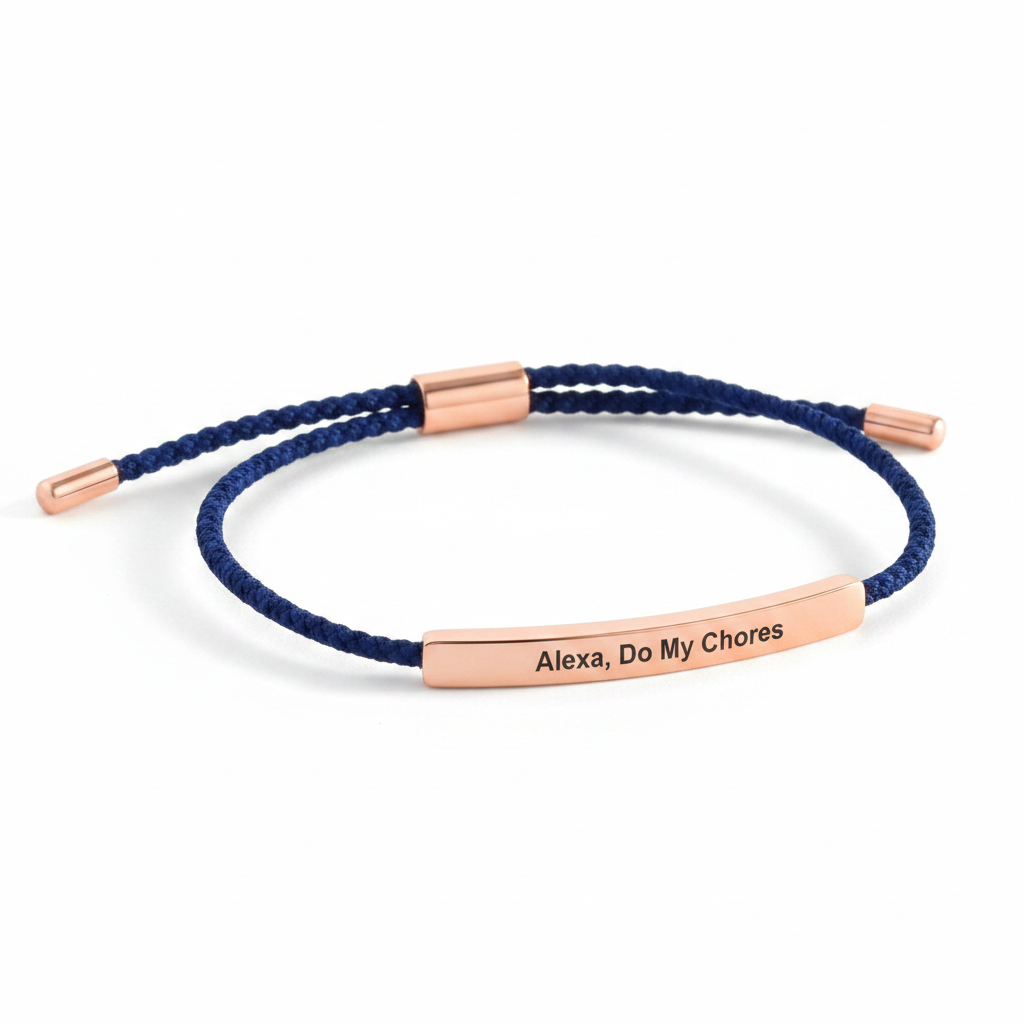 Alexa, Do My Chores Inspire Bracelet in Royal Blue, rose-gold by Seeyoura