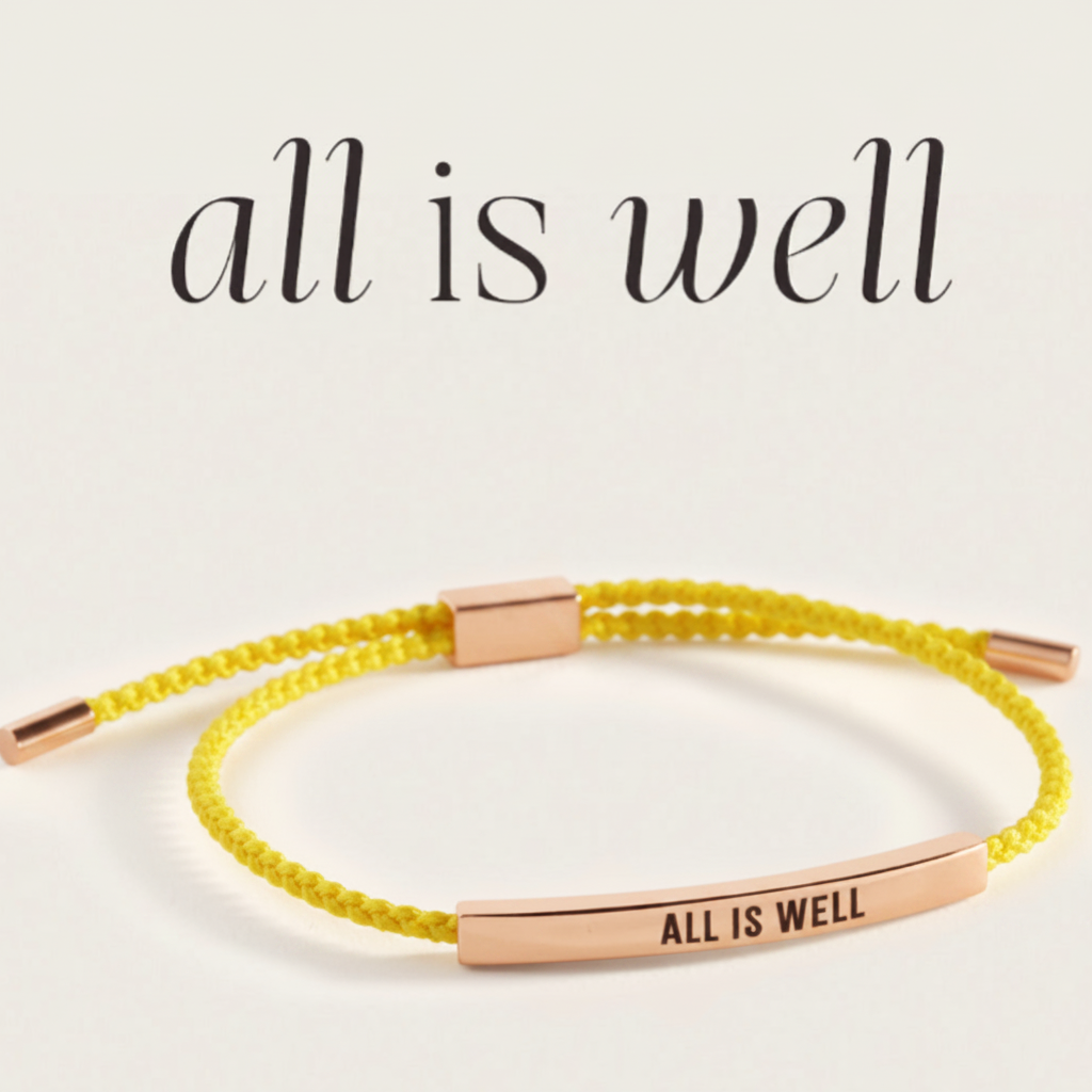 All is Well Inspire Bracelet in Lemon Yellow, rose-gold by Seeyoura