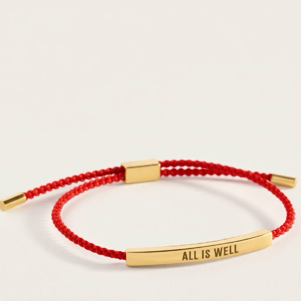 All is Well Inspire Bracelet in Lucky Red, gold by Seeyoura
