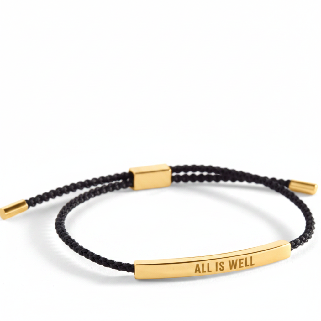 All is Well Inspire Bracelet in Midnight Black, gold by Seeyoura