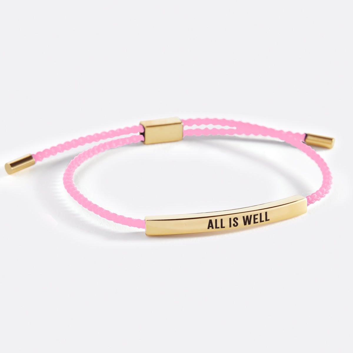 All is Well Inspire Bracelet in Pink, gold by Seeyoura
