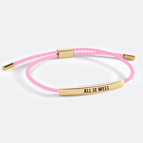 All is Well Inspire Bracelet in Pink, gold by Seeyoura