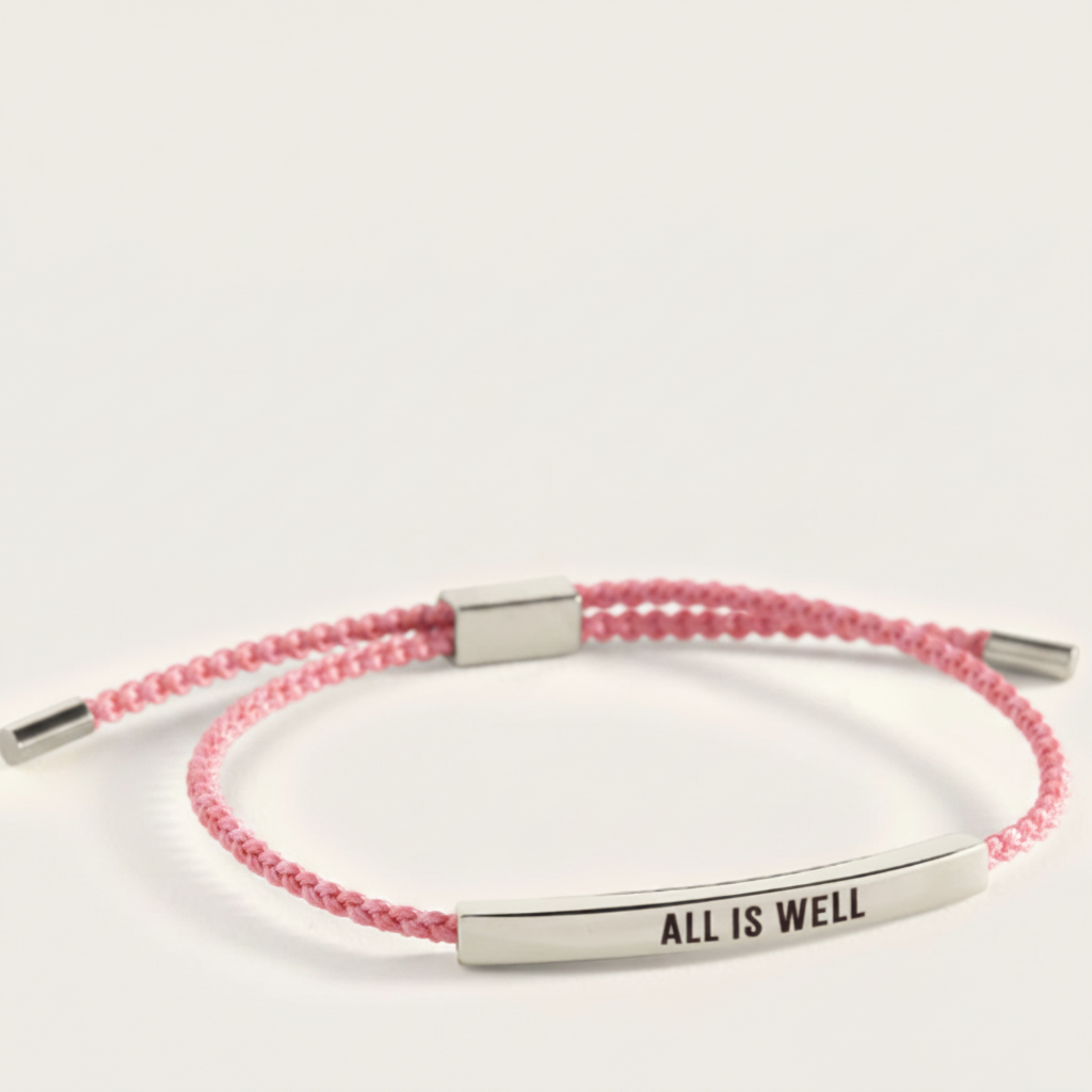 All is Well Inspire Bracelet in Pink, silver by Seeyoura