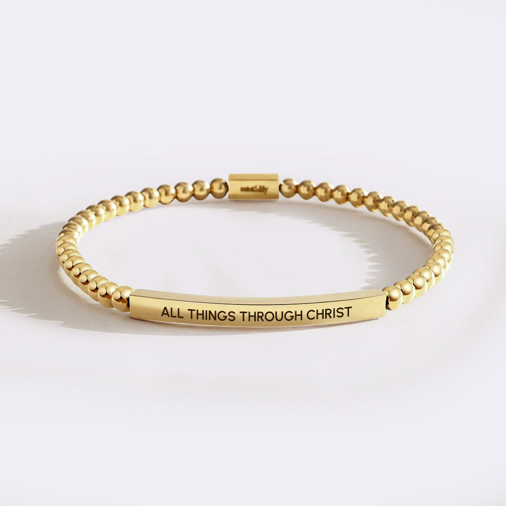 All Things Through Christ Beaded Inspire Bracelet by Seeyoura