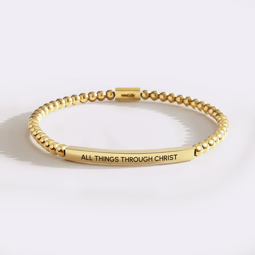 All Things Through Christ Beaded Inspire Bracelet by Seeyoura
