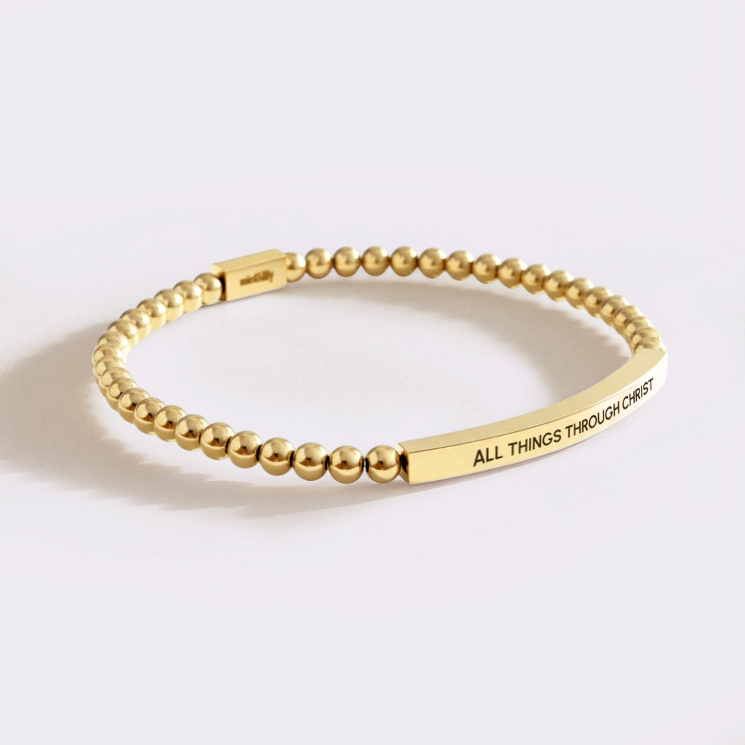 All Things Through Christ Beaded Inspire Bracelet by Seeyoura