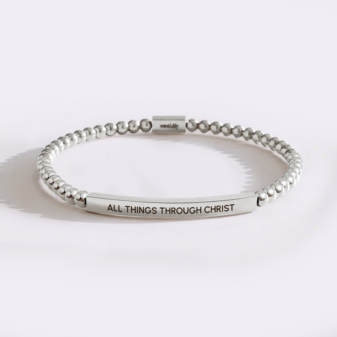 All Things Through Christ Beaded Inspire Bracelet by Seeyoura