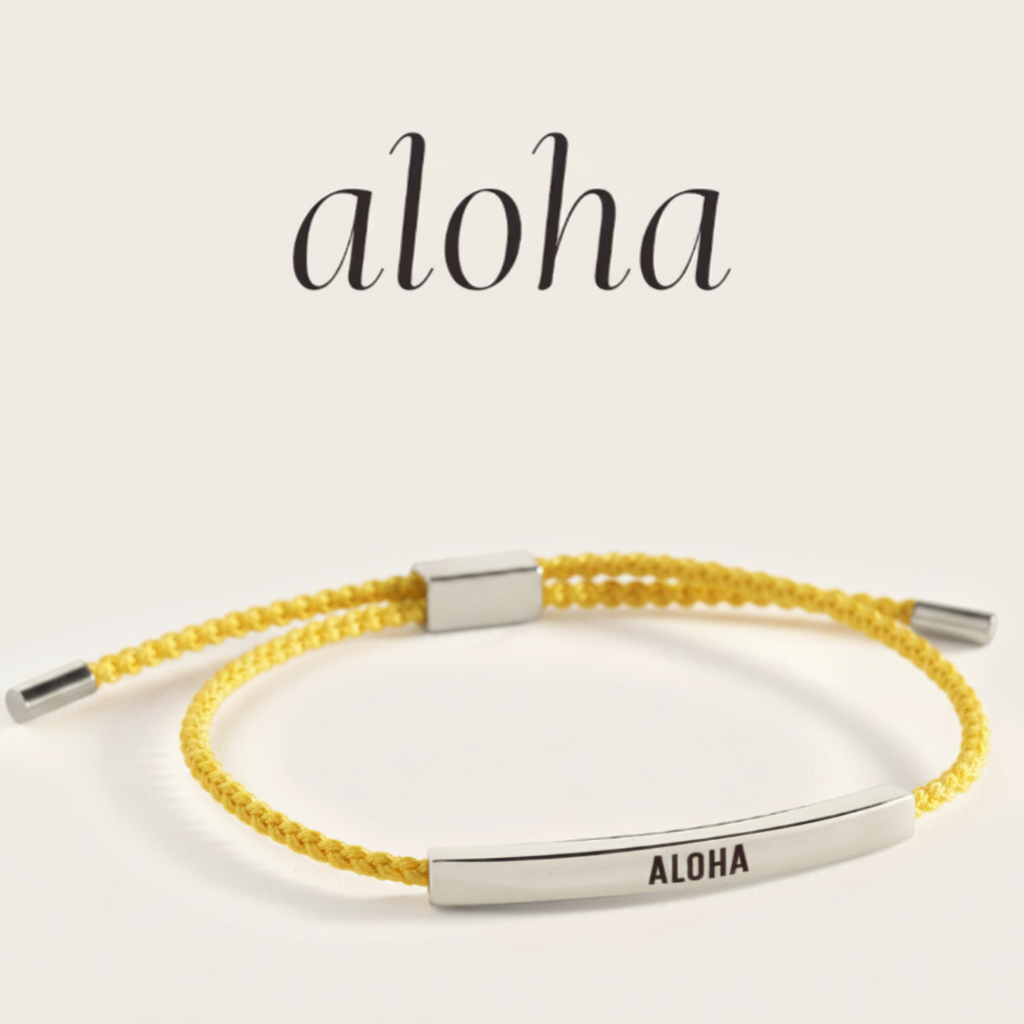 Aloha Inspire Bracelet in Lemon Yellow, silver by Seeyoura