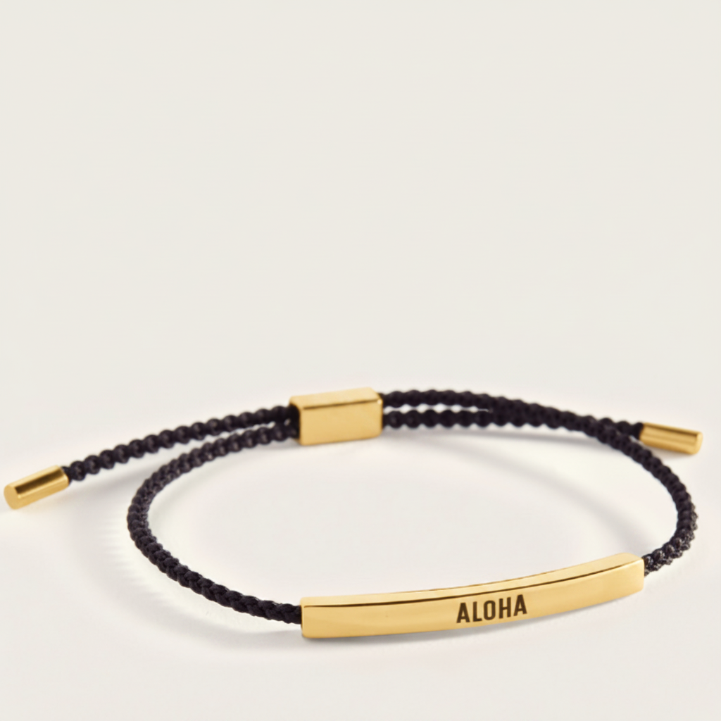 Aloha Inspire Bracelet in Midnight Black, gold by Seeyoura