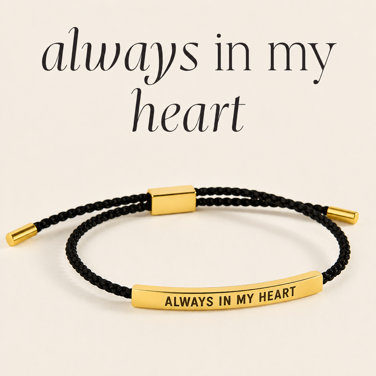 Always In My Heart Inspire Bracelet in Midnight Black, gold by Seeyoura