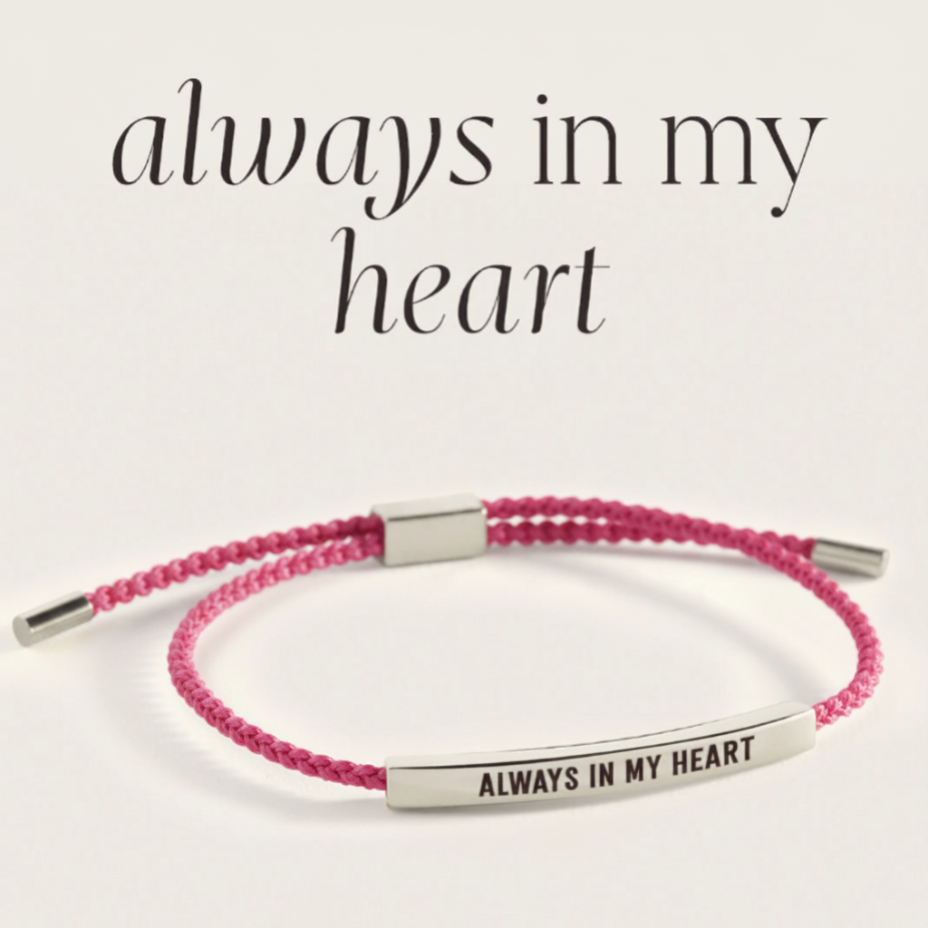 Always In My Heart Inspire Bracelet in Pink, silver by Seeyoura