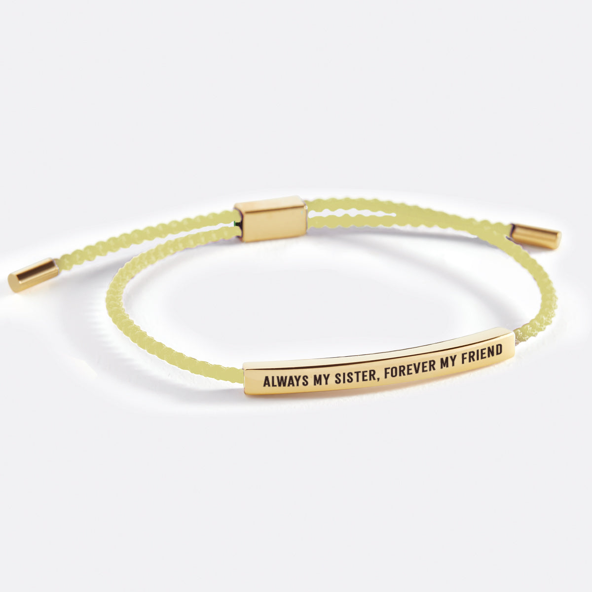 Always My Sister, Forever My Friend Inspire Bracelet in Lemon Yellow, gold by Seeyoura