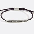 Always My Sister, Forever My Friend Inspire Bracelet in Midnight Black, silver by Seeyoura
