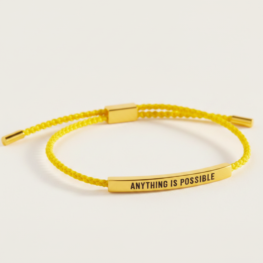 Anything Is Possible Inspire Bracelet in Lemon Yellow, gold by Seeyoura