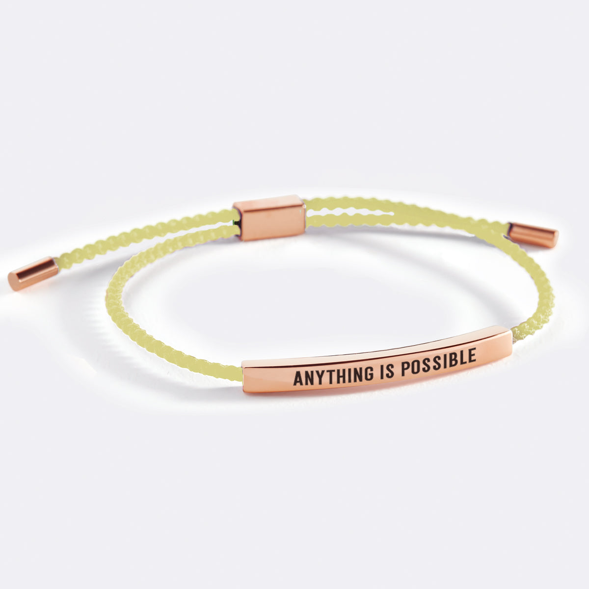 Anything Is Possible Inspire Bracelet in Lemon Yellow, rose-gold by Seeyoura