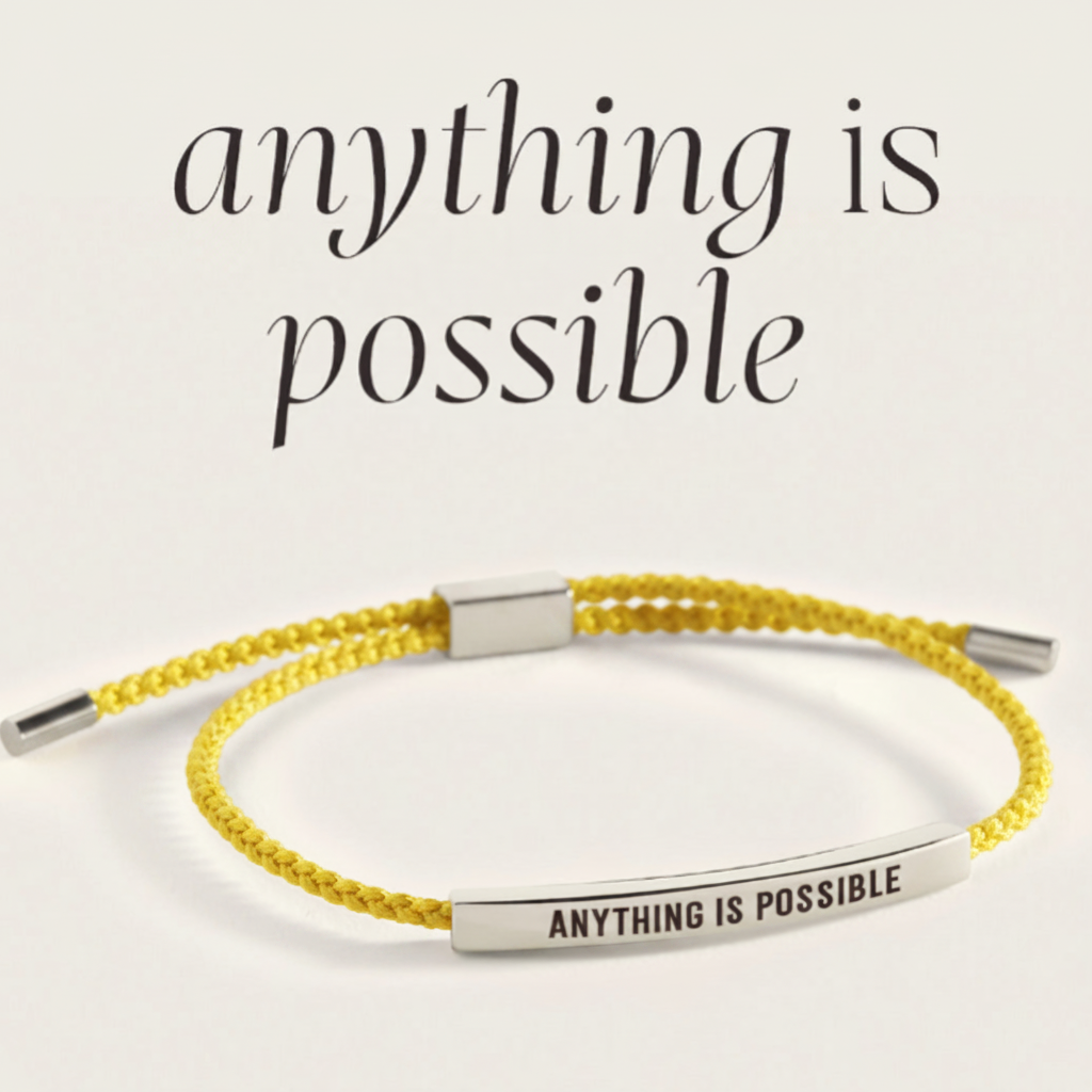 Anything Is Possible Inspire Bracelet in Lemon Yellow, silver by Seeyoura