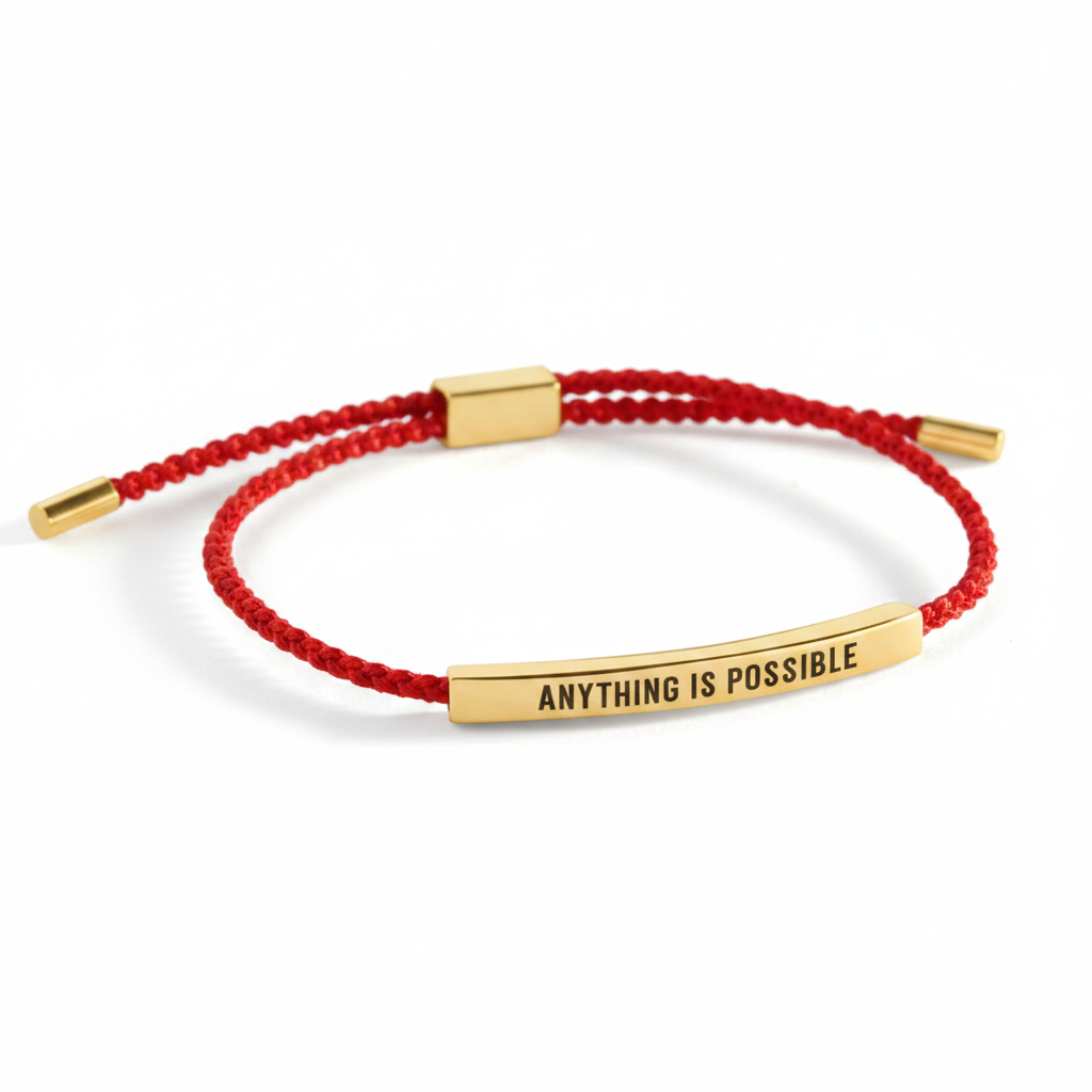 Anything Is Possible Inspire Bracelet in Lucky Red, gold by Seeyoura