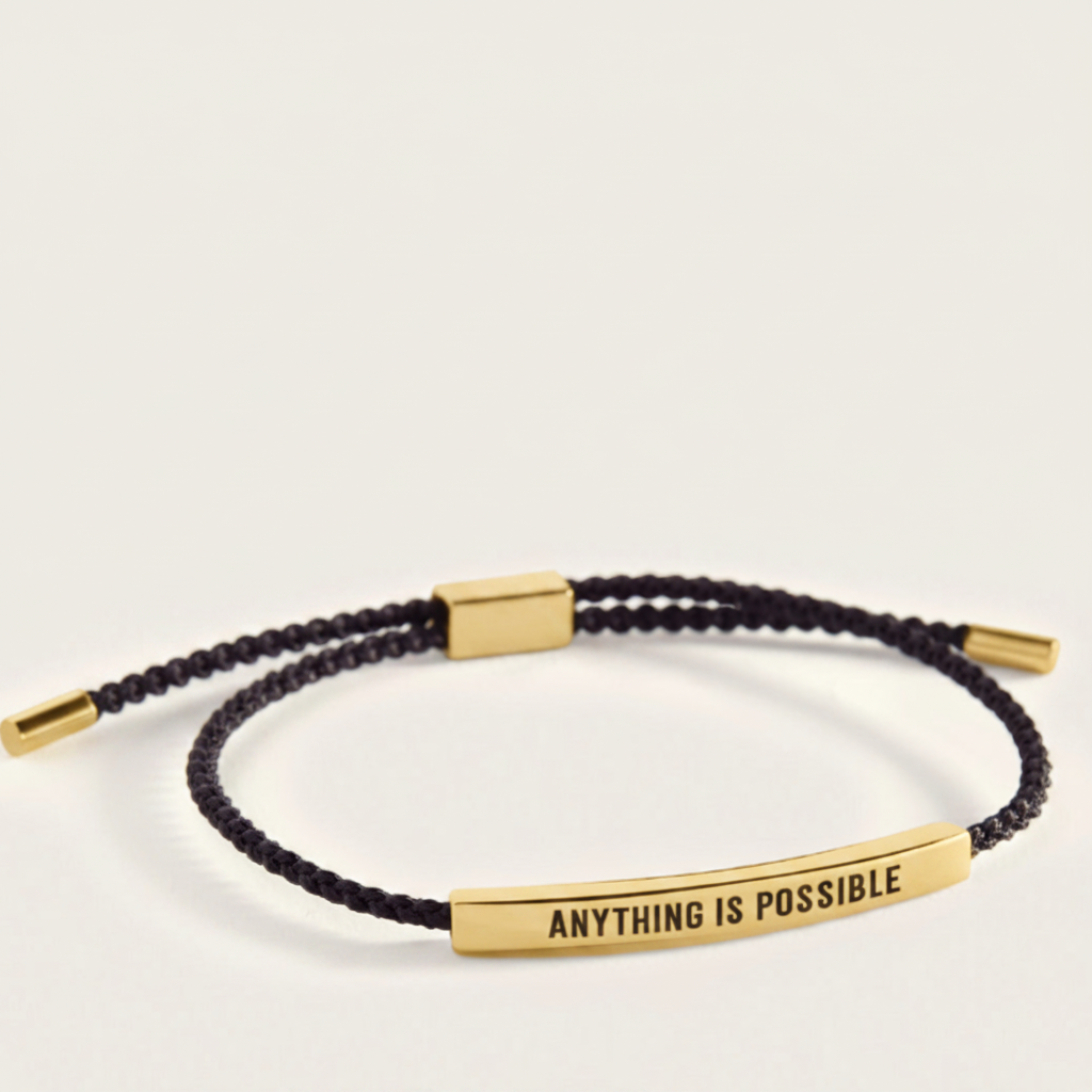 Anything Is Possible Inspire Bracelet in Midnight Black, gold by Seeyoura