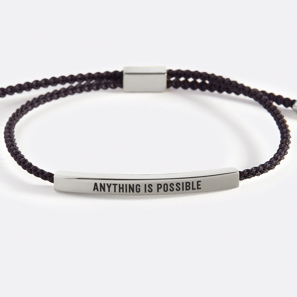 Anything Is Possible Inspire Bracelet in Midnight Black, silver by Seeyoura
