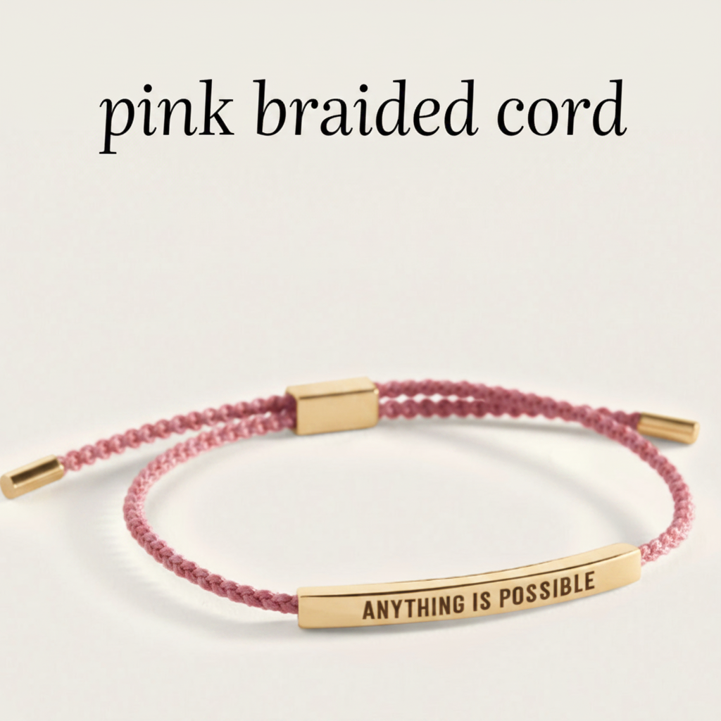 Anything Is Possible Inspire Bracelet in Pink, gold by Seeyoura