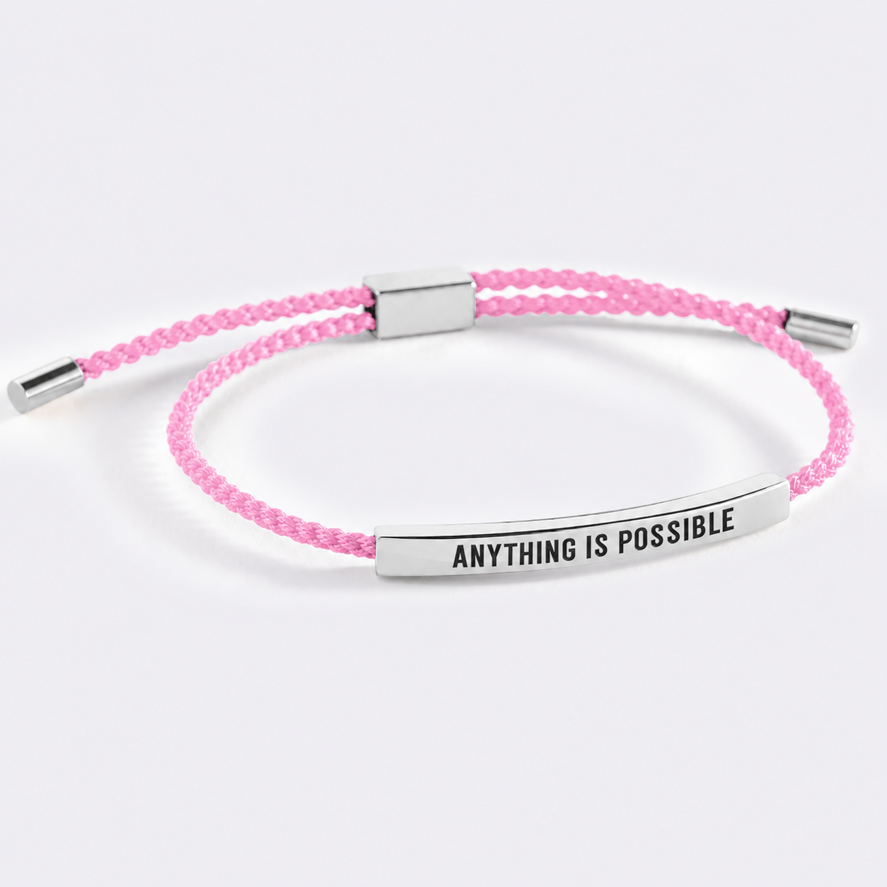 Anything Is Possible Inspire Bracelet in Pink, silver by Seeyoura