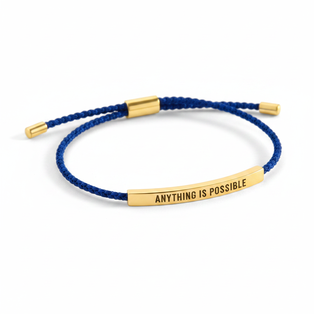 Anything Is Possible Inspire Bracelet in Royal Blue, gold by Seeyoura