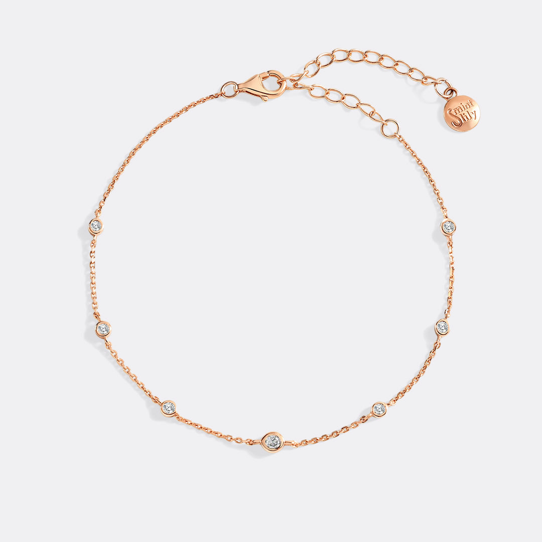 April Birthstone Station Bracelet in rose-gold by Seeyoura