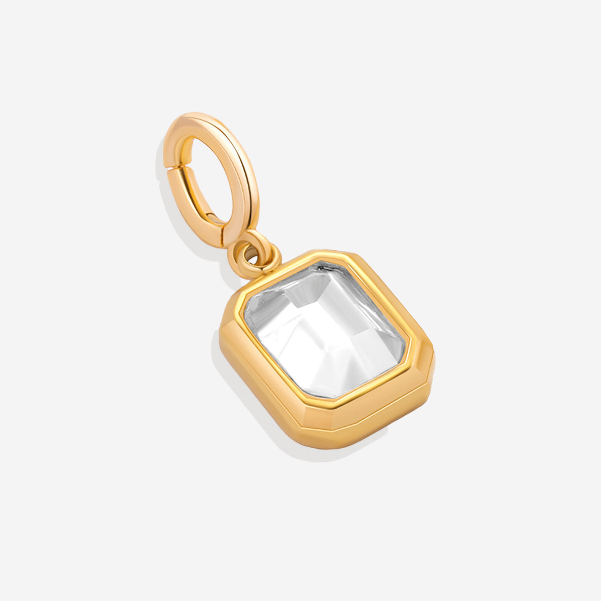 Baguette Birthstone Charm in diamond-april by Seeyoura