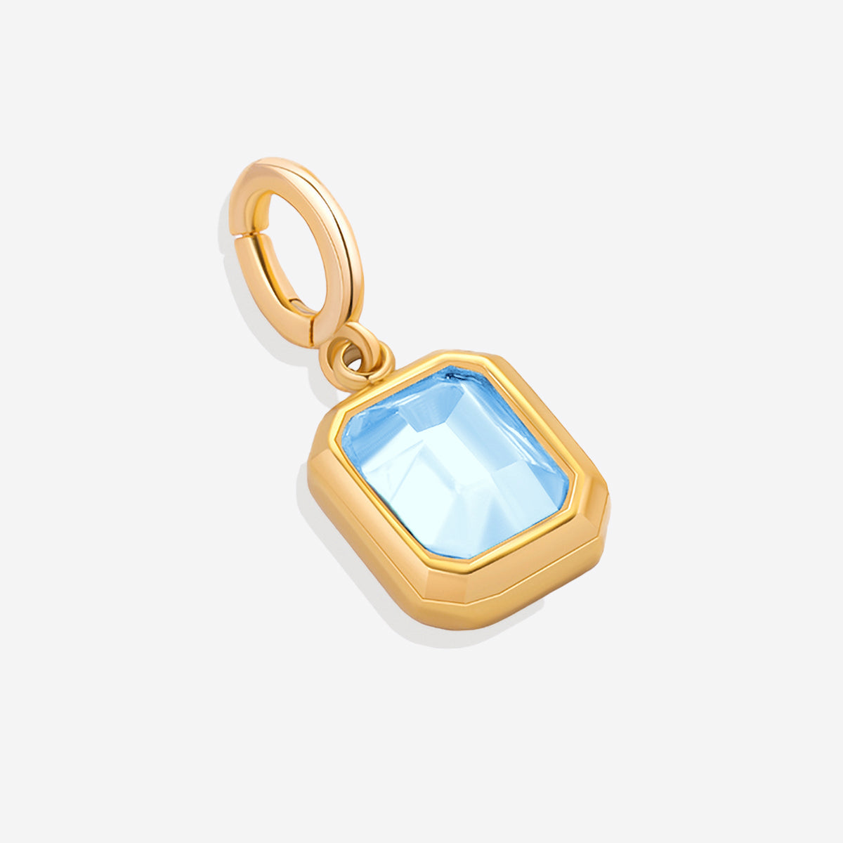 Baguette Birthstone Charm in march-aquamarine by Seeyoura