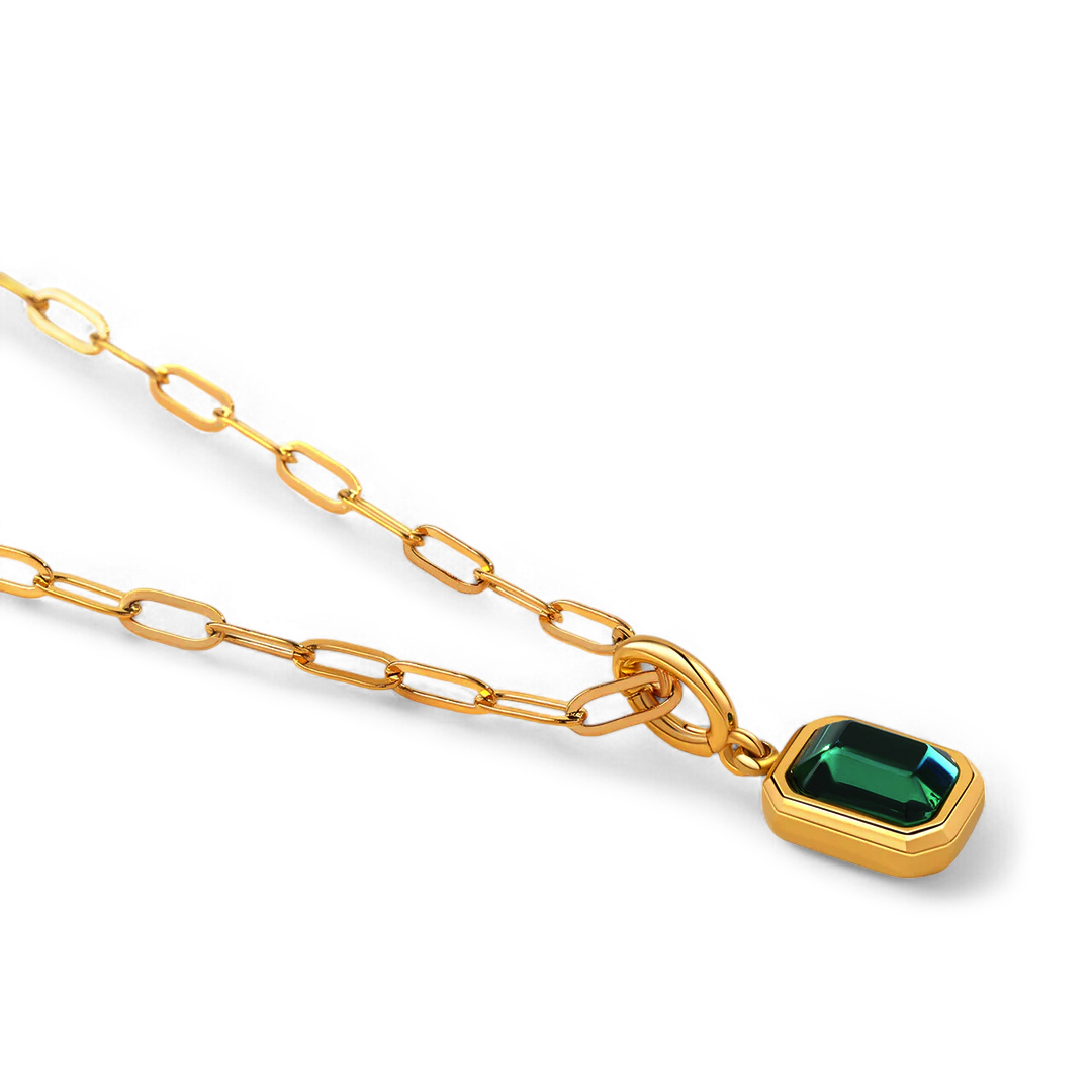 Baguette Birthstone Charm Necklace in 5, 16" by Seeyoura