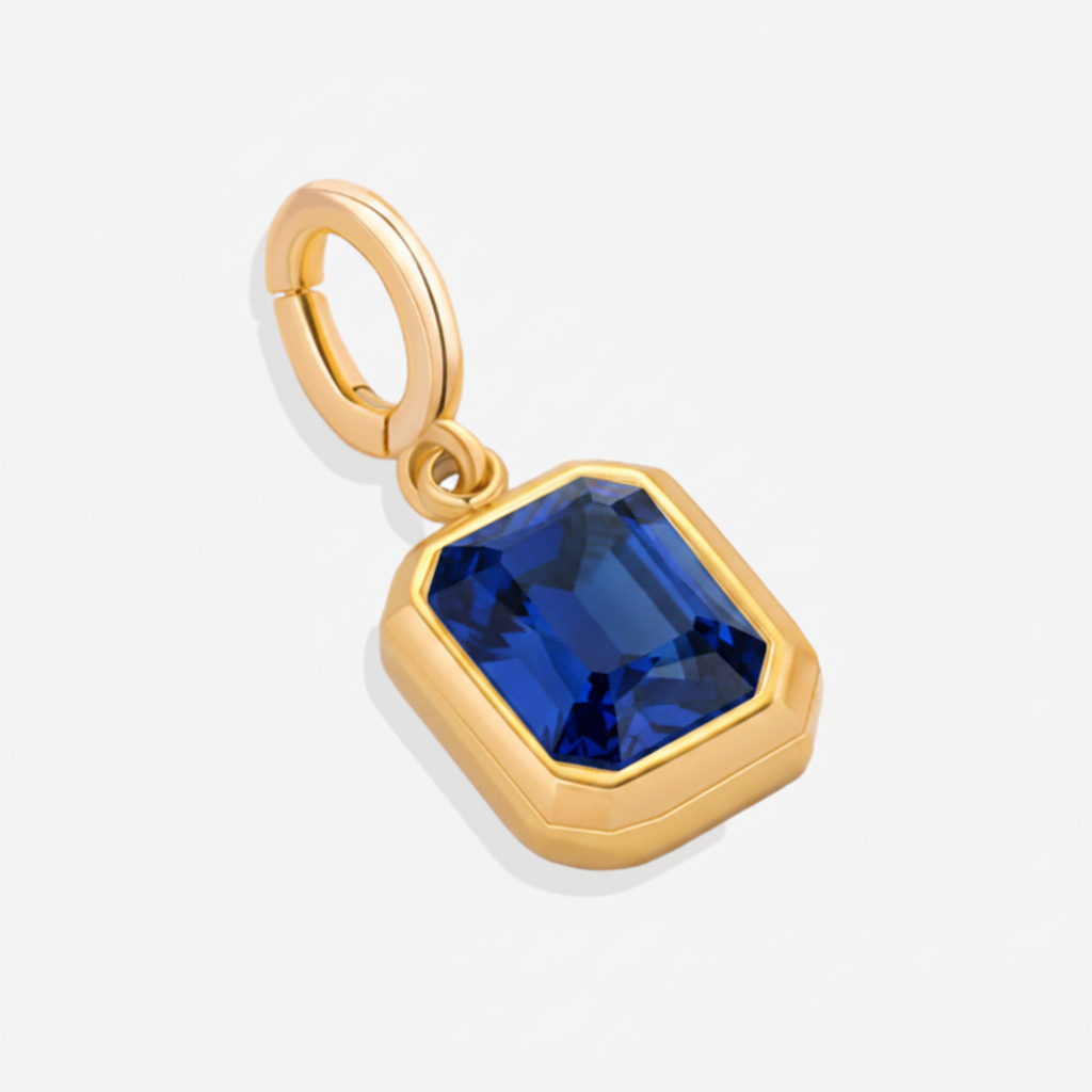 Baguette Birthstone Charm in sapphire-september by Seeyoura
