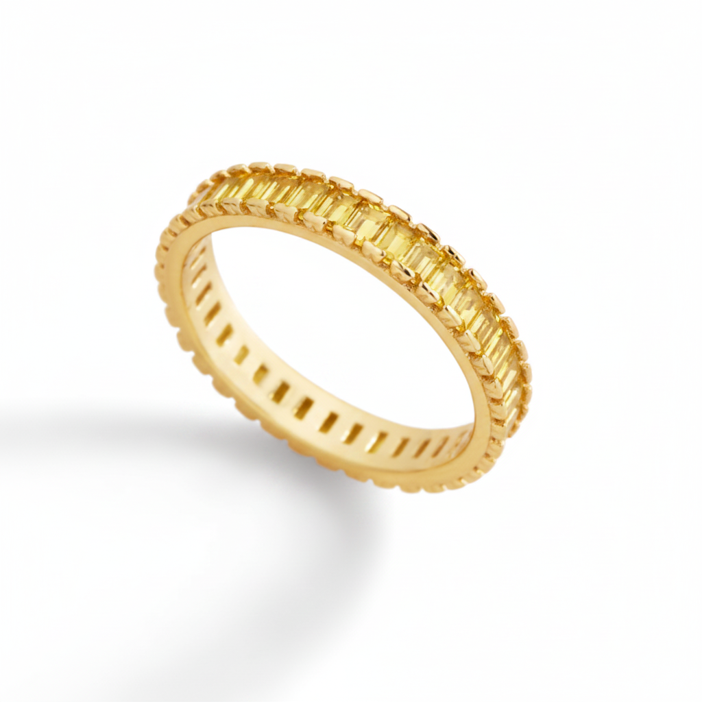 Baguette Birthstone Eternity Band in november-citrine by Seeyoura