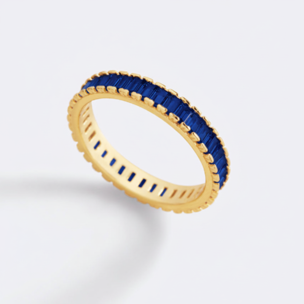 Baguette Birthstone Eternity Band in sapphire-september by Seeyoura