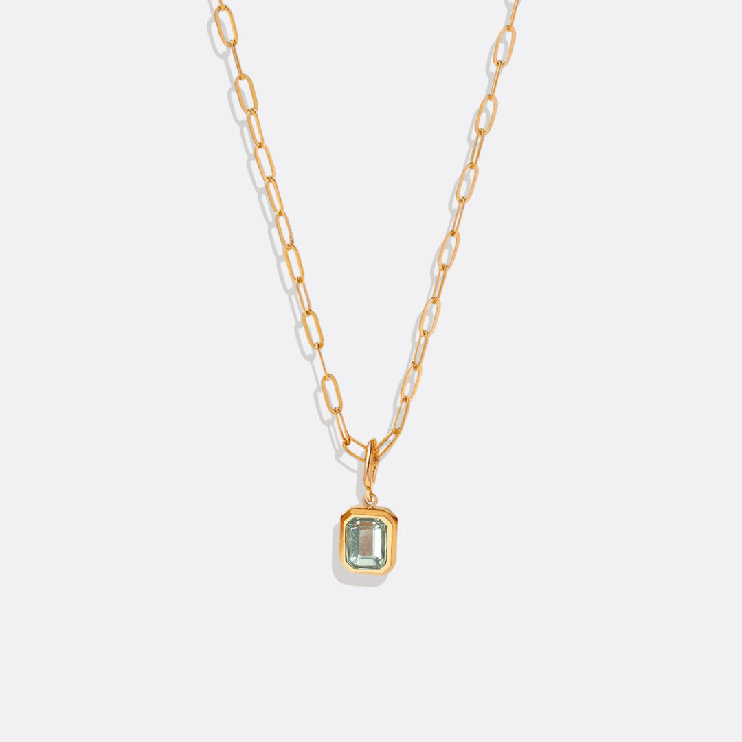 Baguette Birthstone Necklace in alexandrite-june, 16" by Seeyoura