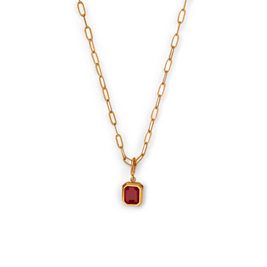 Baguette Birthstone Necklace by Seeyoura