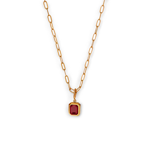 Baguette Birthstone Necklace by Seeyoura