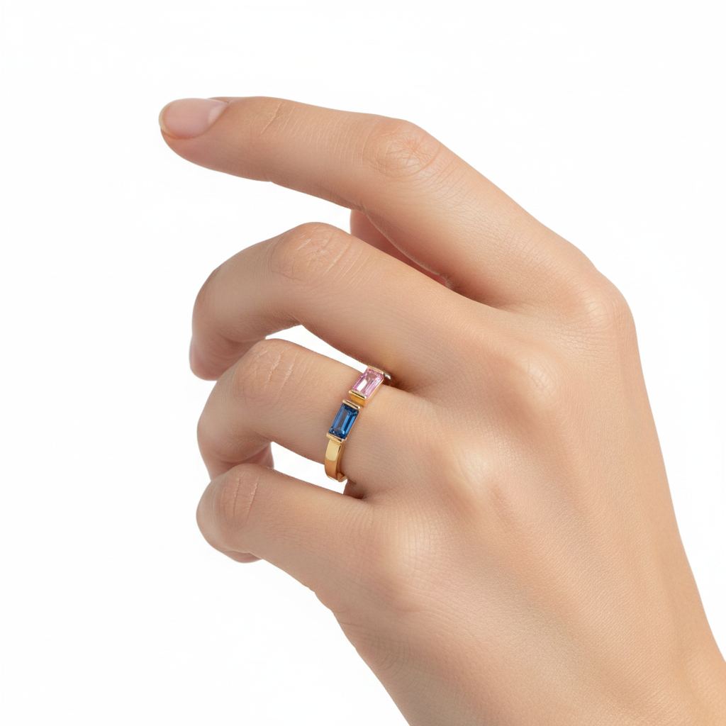 Adjustable Double Birthstone Ring by Seeyoura