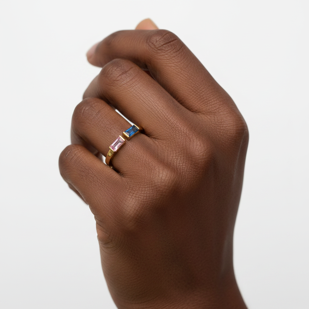 Adjustable Double Birthstone Ring by Seeyoura
