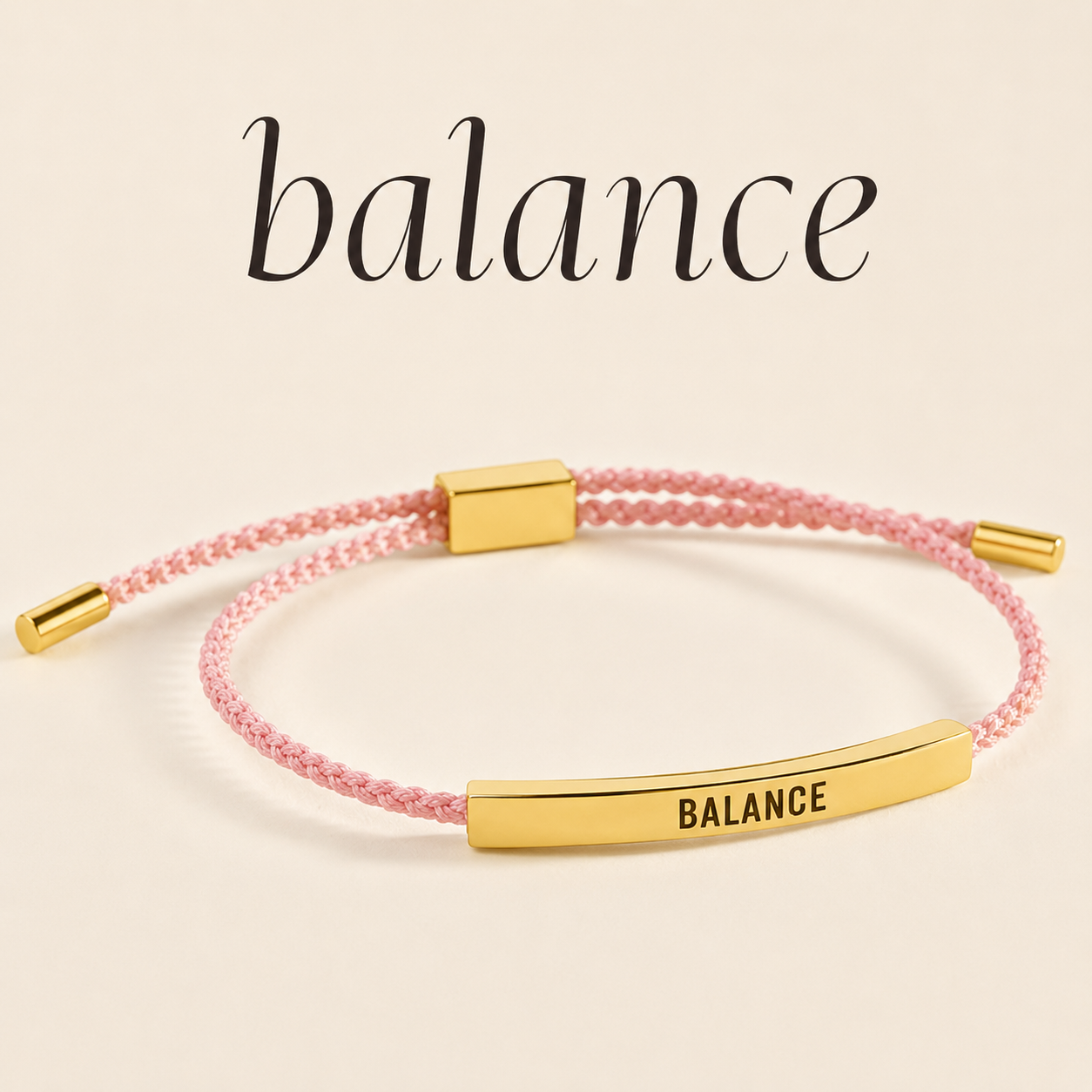 Balance Inspire Bracelet in Pink, gold by Seeyoura