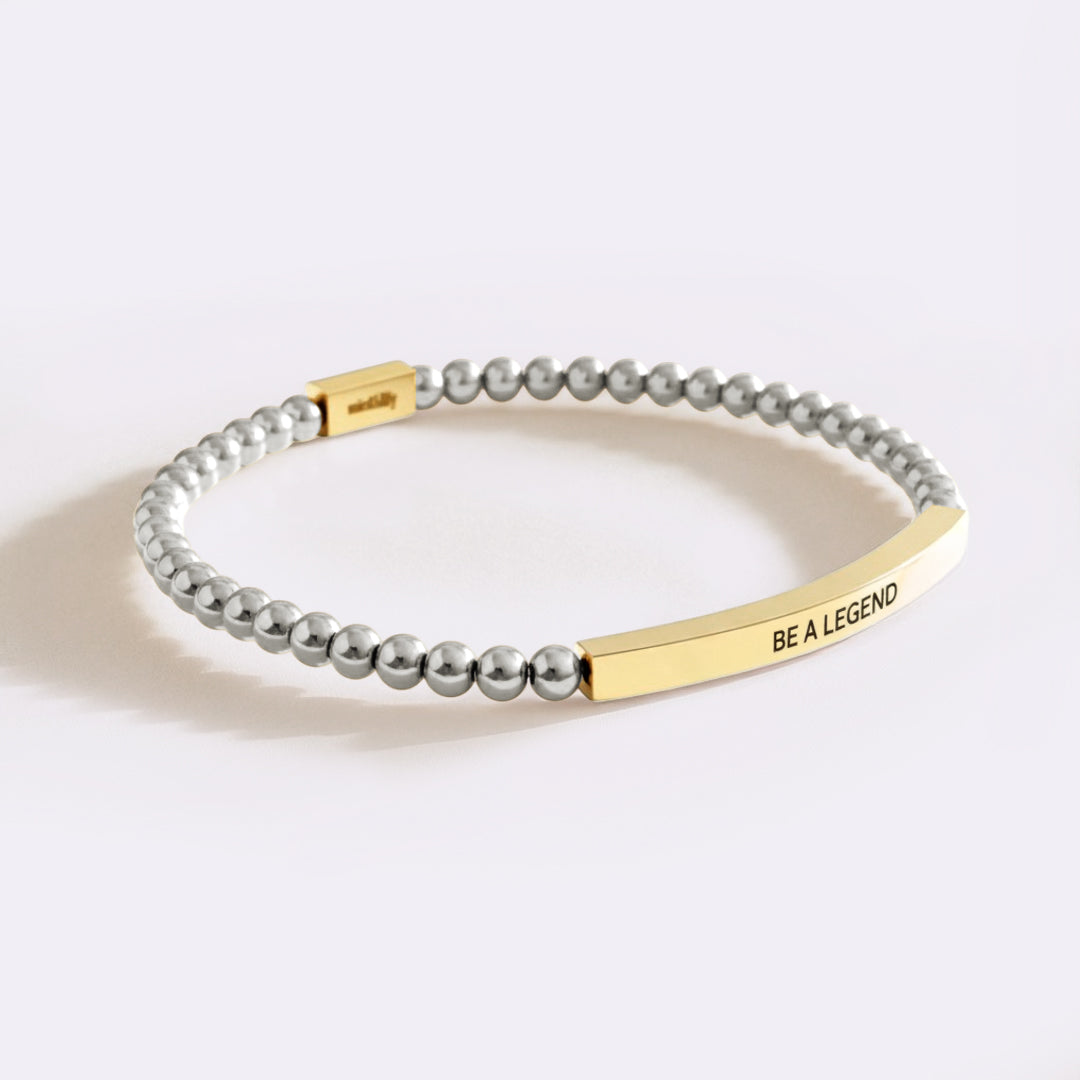 Be a Legend Beaded Inspire Bracelet in gold-plate-with-silver-beads by Seeyoura