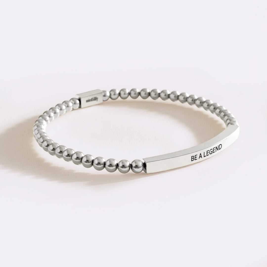 Be a Legend Beaded Inspire Bracelet in silver-plate-with-silver-beads by Seeyoura