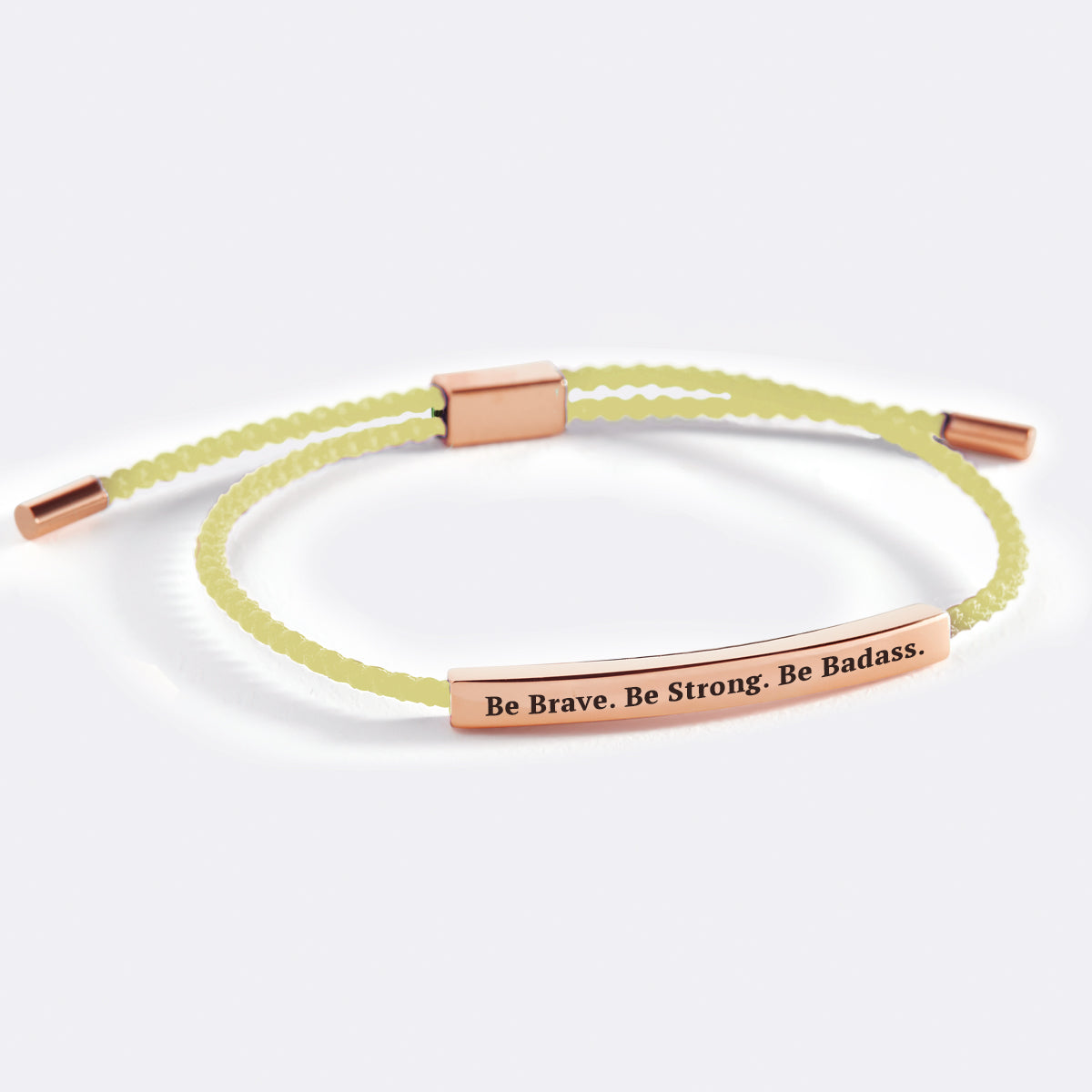 Be Brave. Be Strong. Be Badass. Inspire Bracelet in Lemon Yellow, 18-k-rose-gold-plated by Seeyoura