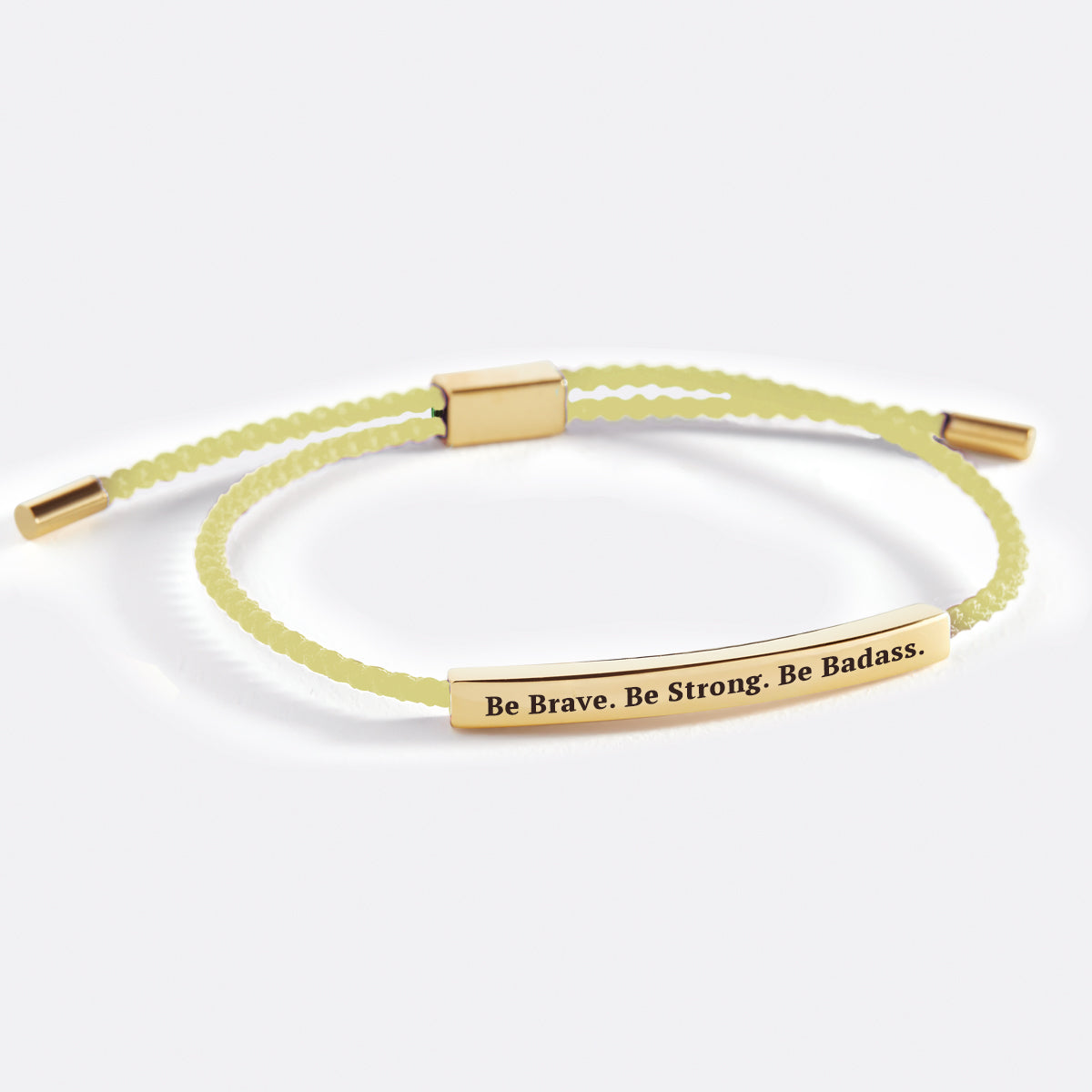 Be Brave. Be Strong. Be Badass. Inspire Bracelet in Lemon Yellow, gold by Seeyoura